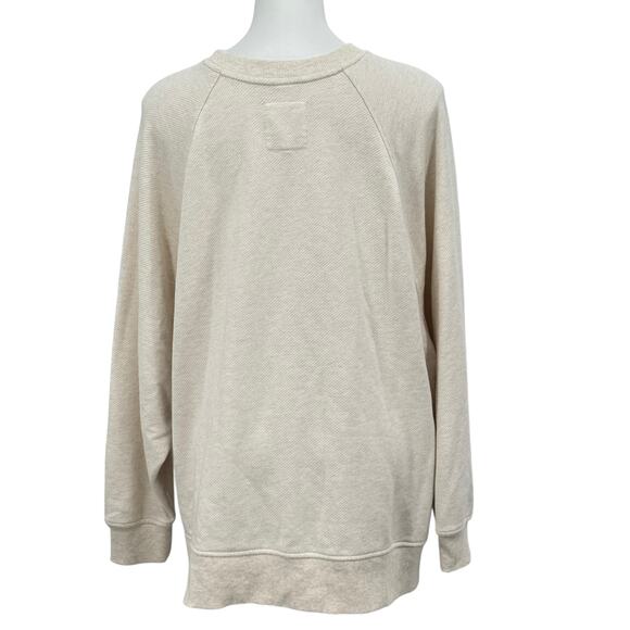 Aerie Oversized Don’t Be Crabby Sweatshirt Women SZ L White Red Casual Comfort - Picture 5 of 9